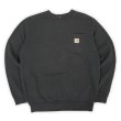 画像1: 00's Carhartt 前V ポケットスウェット "BLACK" (1)
