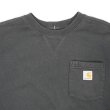 画像2: 00's Carhartt 前V ポケットスウェット "BLACK" (2)