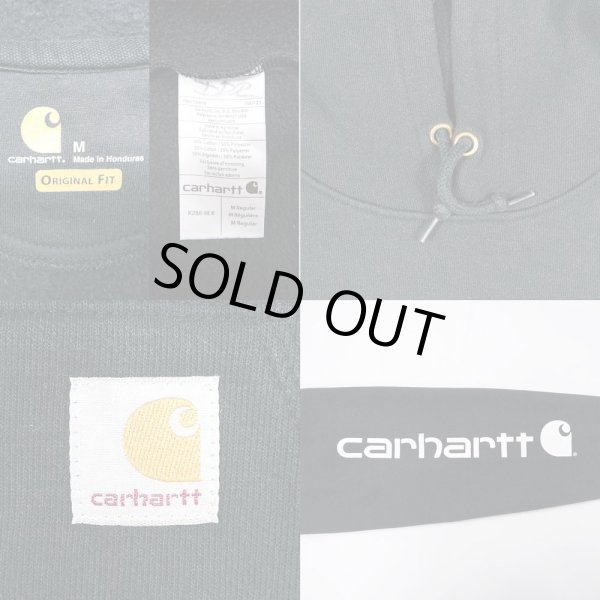 画像2: 00's Carhartt 袖プリント スウェットパーカー (2)