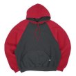画像1: 90-00's RUSSELL バイカラー スウェットパーカー “BLACK × RED” (1)