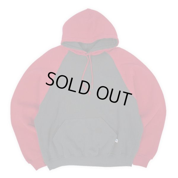 画像1: 90-00's RUSSELL バイカラー スウェットパーカー “BLACK × RED” (1)