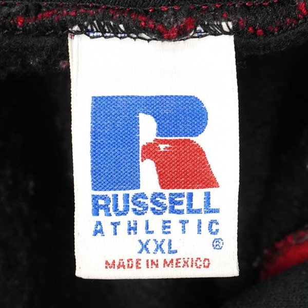 画像2: 90-00's RUSSELL バイカラー スウェットパーカー “BLACK × RED” (2)