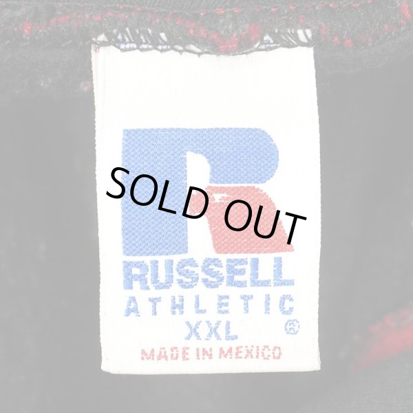 画像2: 90-00's RUSSELL バイカラー スウェットパーカー “BLACK × RED” (2)