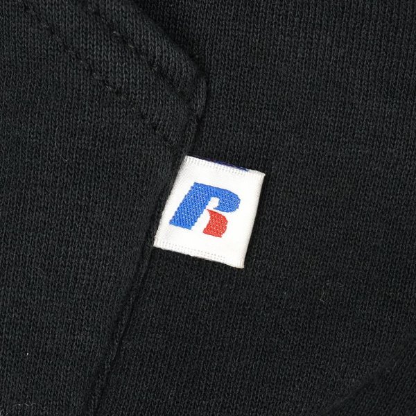 画像4: 90-00's RUSSELL バイカラー スウェットパーカー “BLACK × RED” (4)