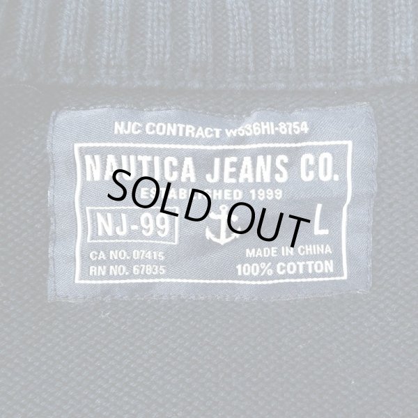 画像2: 00's NAUTICA JEANS ワイドボーダー柄 コットンニット (2)