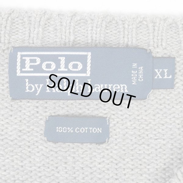 画像2: 90's Polo Ralph Lauren コットンニット “GRAY” (2)