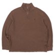 画像1: 90's Polo Ralph Lauren ハーフジップ コットンニット "BROWN" (1)