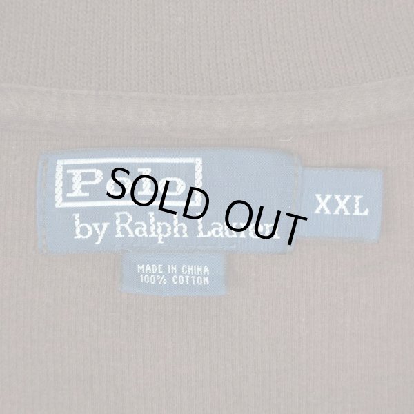 画像2: 90's Polo Ralph Lauren ハーフジップ コットンニット "BROWN" (2)