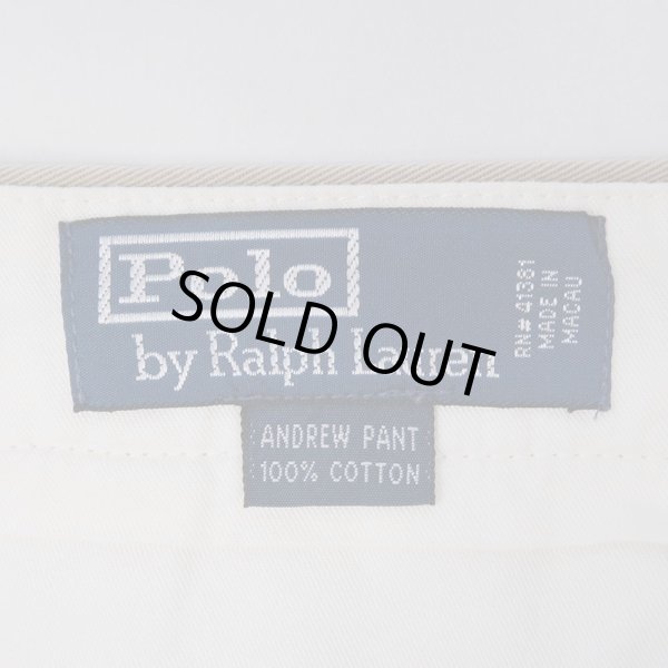 画像3: 00's Polo Ralph Lauren 2タック チノトラウザー “BEIGH / W33 L30” (3)