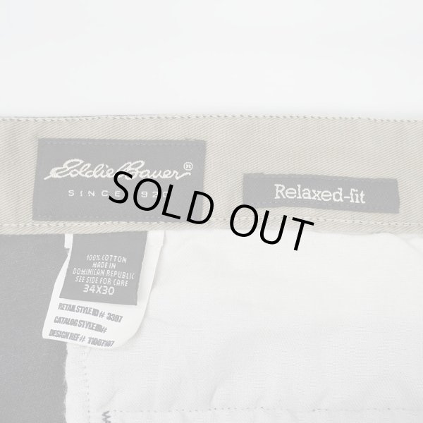 画像3: 00's Eddie Bauer 2タック チノトラウザー "FADE BLACK / W34 L30" (3)