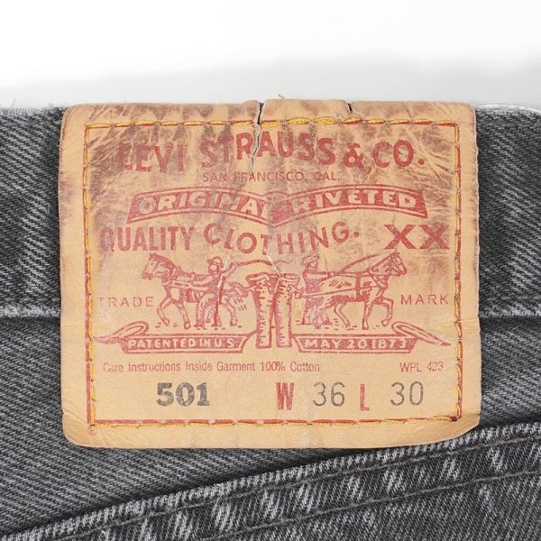 画像3: Early 00's Levi's 501 ブラックデニムパンツ "MADE IN USA / W36 L30" (3)