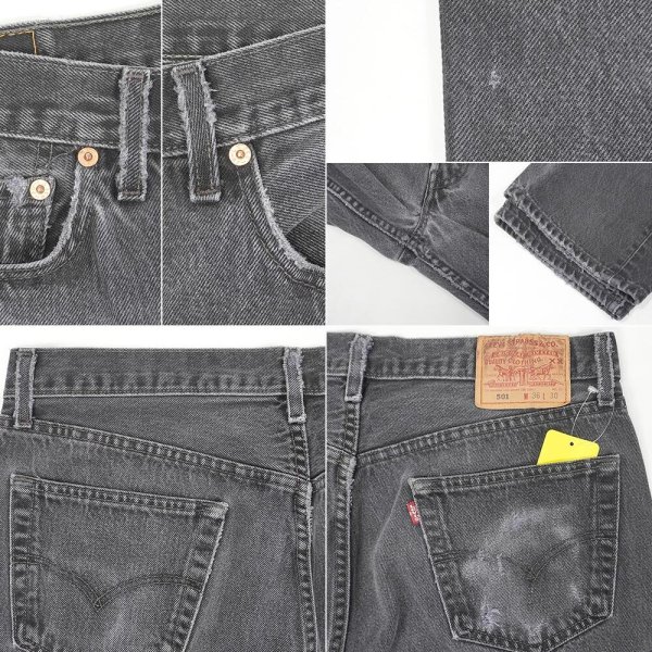 画像5: Early 00's Levi's 501 ブラックデニムパンツ "MADE IN USA / W36 L30" (5)