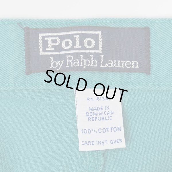 画像4: 90's Polo Ralph Lauren 2タック チノショーツ "SEA GREEN" (4)