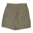 画像2: 00's Carhartt ライトダック ペインターショーツ "B144 LBR / W32" (2)