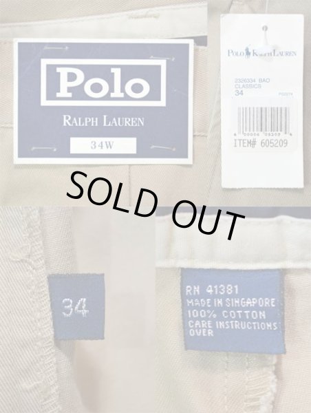 画像3: 90's POLO Ralph Lauren 2タック チノショーツ “DEADSTOCK / W34” (3)