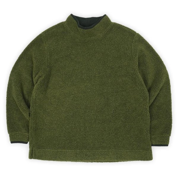画像1: 90's L.L.Bean モックネック フリースカットソー "OLIVE" (1)