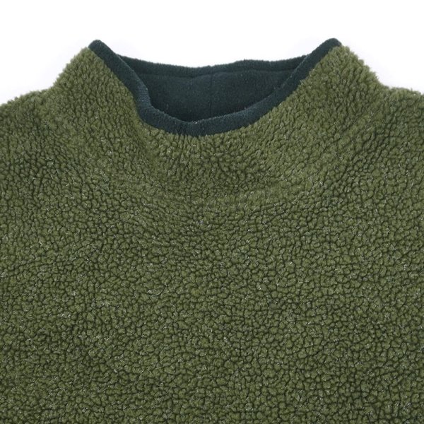 画像3: 90's L.L.Bean モックネック フリースカットソー "OLIVE" (3)