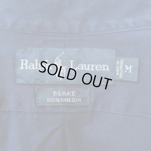 画像2: 90's Polo Ralph Lauren ボタンダウンシャツ "NAVY / BLAKE" (2)