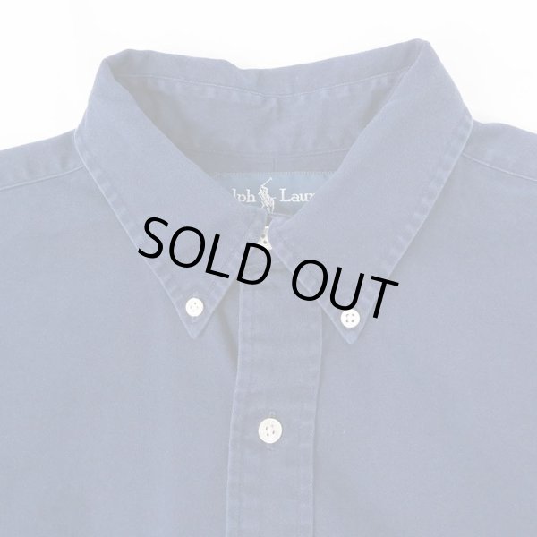 画像4: 90's Polo Ralph Lauren ボタンダウンシャツ "NAVY / BLAKE" (4)