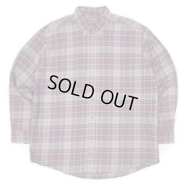 画像1: 90-00's ST JOHN'S BAY フランネル ボタンダウンシャツ "DEADSTOCK / Burgundy Plaid" (1)