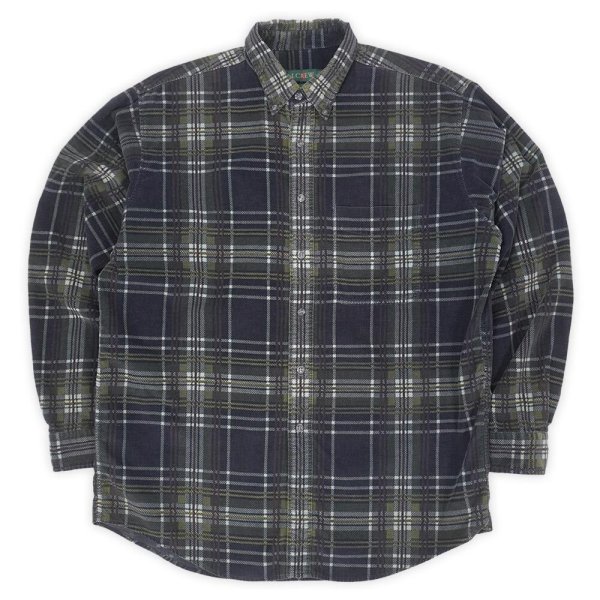 画像1: 90's J.CREW プリントコーデュロイ ボタンダウンシャツ (1)