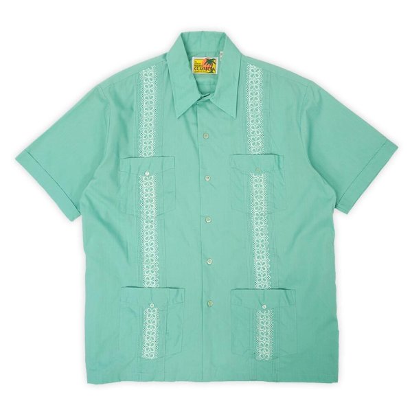 画像1: 90s The GENUINE HABAND GUAYABERA キューバシャツ "GREEN" (1)
