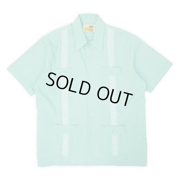 画像1: 90s The GENUINE HABAND GUAYABERA キューバシャツ "GREEN" (1)