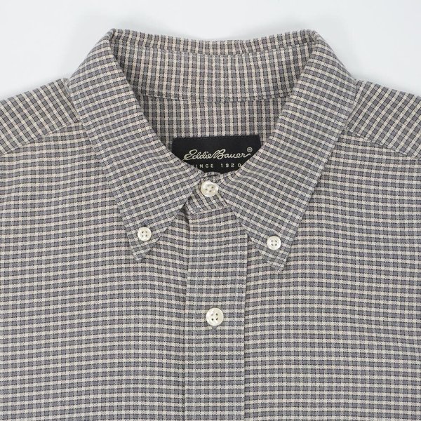 画像3: 00's Eddie Bauer ボタンダウンシャツ "Gray Plaid" (3)