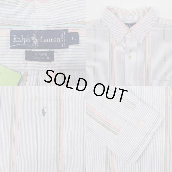 画像3: 90's POLO Ralph Lauren マルチストライプ柄 ボタンダウンシャツ “BLAIRE” (3)