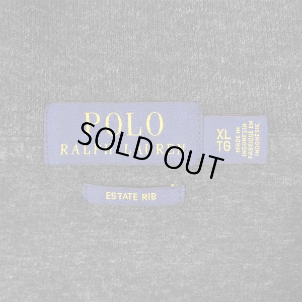 画像2: 00's Polo Ralph Lauren ハーフジップ コットンニット "CHARCOAL GRAY" (2)