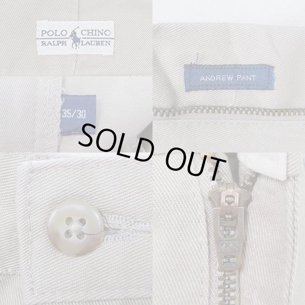 画像3: 90's Polo Ralph Lauren 2タック チノトラウザー "DEADSTOCK / ANDREW PANT / BEIGH" (3)