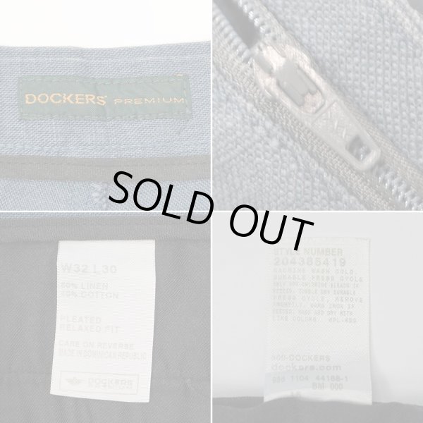 画像3: 00's DOCKERS 2タック リネントラウザー “W32 L30” (3)