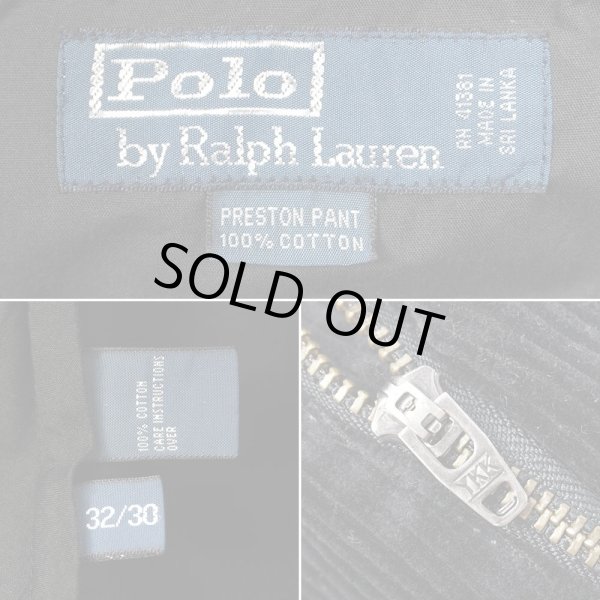 画像3: 00's Polo Ralph Lauren 太畝コーデュロイトラウザー "PRESTON PANT / BLACK / W32 L30" (3)