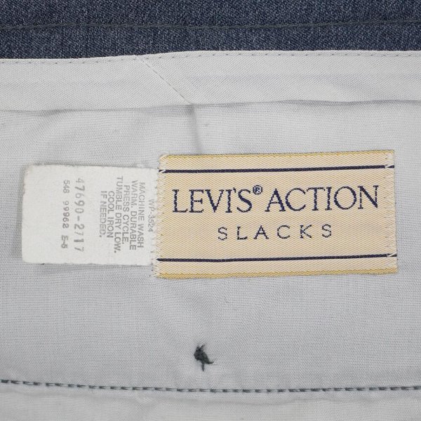 画像3: Early 90's Levi's アクションスラックス "HEATHER BLUE / 実寸W32 L29" (3)