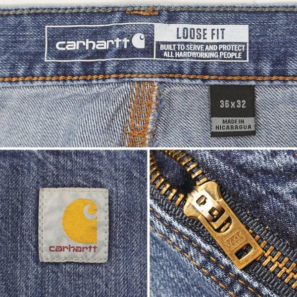 画像3: 00's Carhartt デニムペインターパンツ "W36 L32" (3)