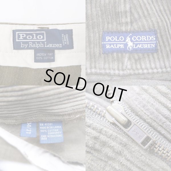 画像3: 90's POLO Ralph Lauren 2タック 太畝コーデュロイパンツ (3)