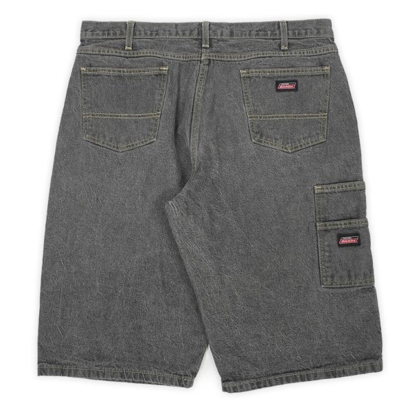 画像1: 00's Dickies 先染めブラックデニム バギーショーツ (1)