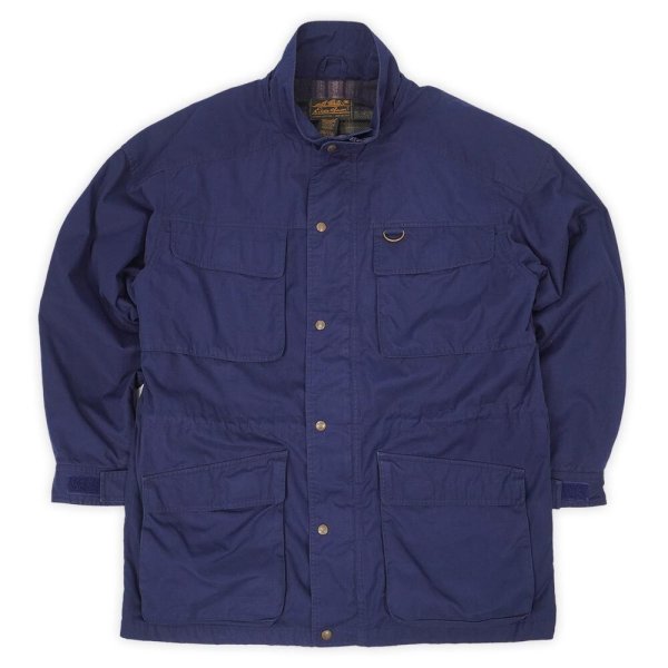 画像1: 90's Eddie Bauer ウールライナー マウンテンパーカー "黒タグ / NAVY" (1)
