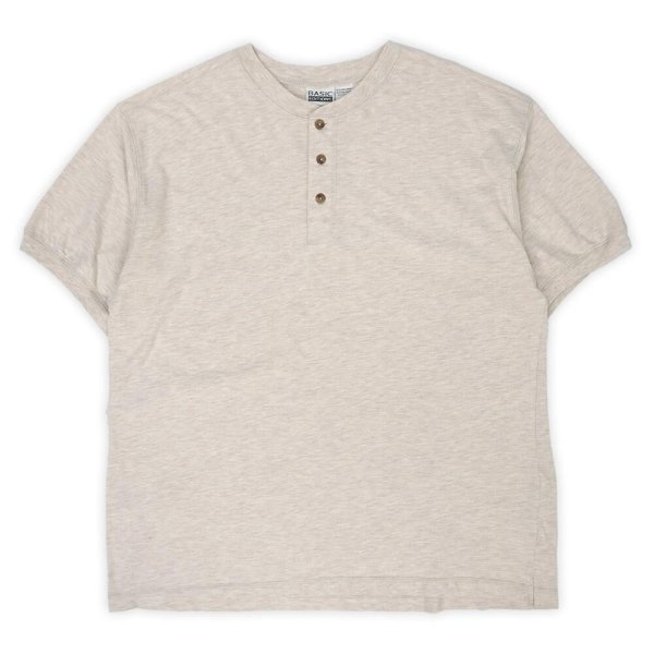 画像1: 90's BASIC EDITIONS ヘンリーネックTシャツ "DEADSTOCK / OATMEAL" (1)