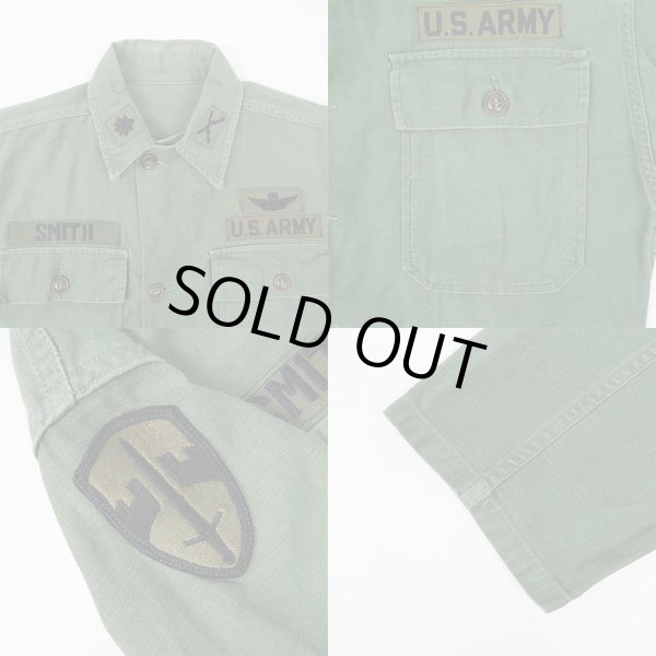 画像3: 50's US.ARMY コットンサテン ユーティリティシャツ "1st 初期型" (3)