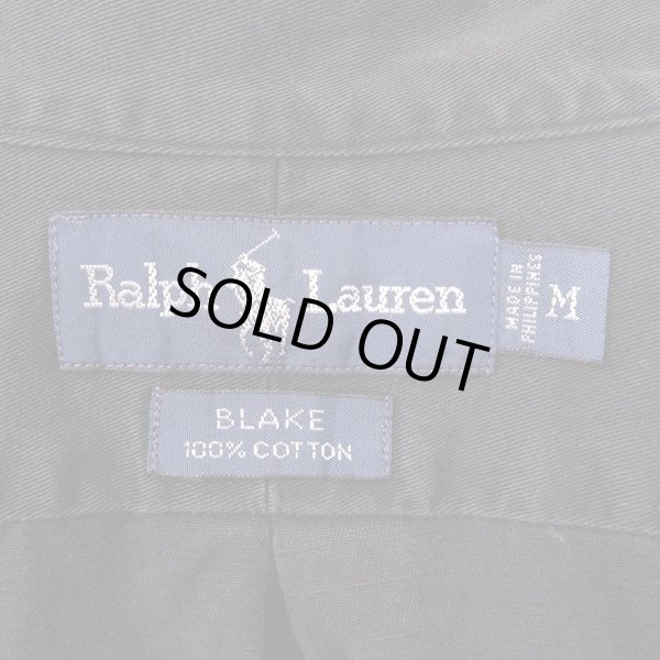 画像2: 90's Polo Ralph Lauren ボタンダウンシャツ "BLACK / BLAKE" (2)