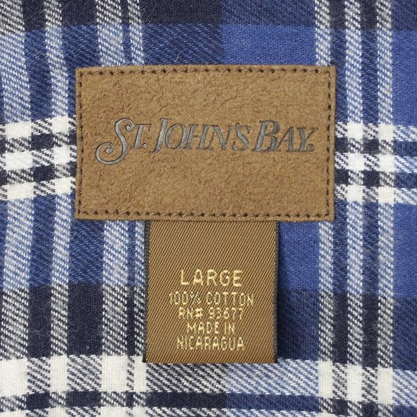 画像2: 90-00's ST JOHN'S BAY フランネル ボタンダウンシャツ "DEADSTOCK / Blue Plaid" (2)