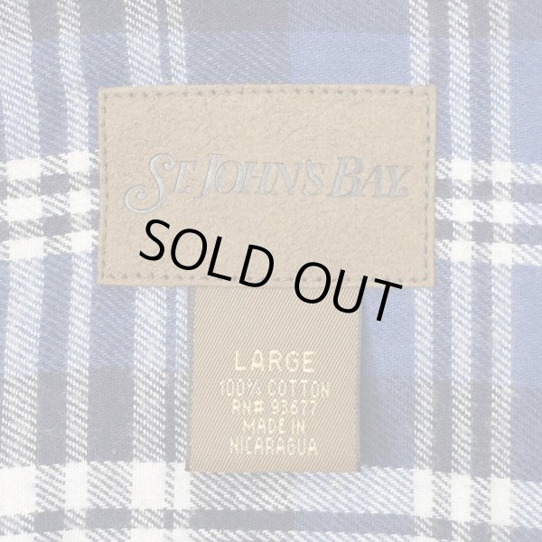 画像2: 90-00's ST JOHN'S BAY フランネル ボタンダウンシャツ "DEADSTOCK / Blue Plaid" (2)
