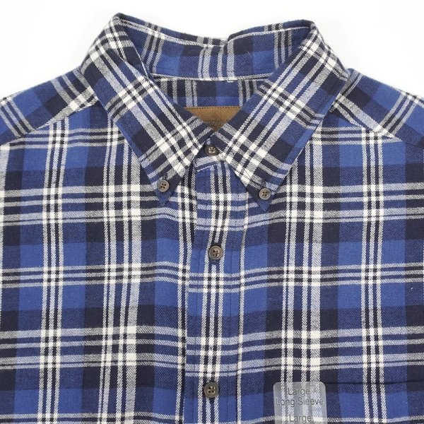 画像3: 90-00's ST JOHN'S BAY フランネル ボタンダウンシャツ "DEADSTOCK / Blue Plaid" (3)