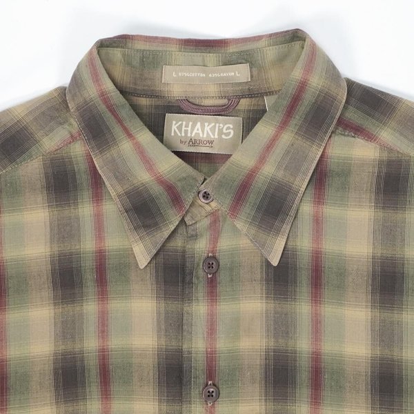 画像3: 90's KHAKI'S by ARROW レギュラーカラーシャツ "Cotton × Rayon / Ombre Plaid" (3)