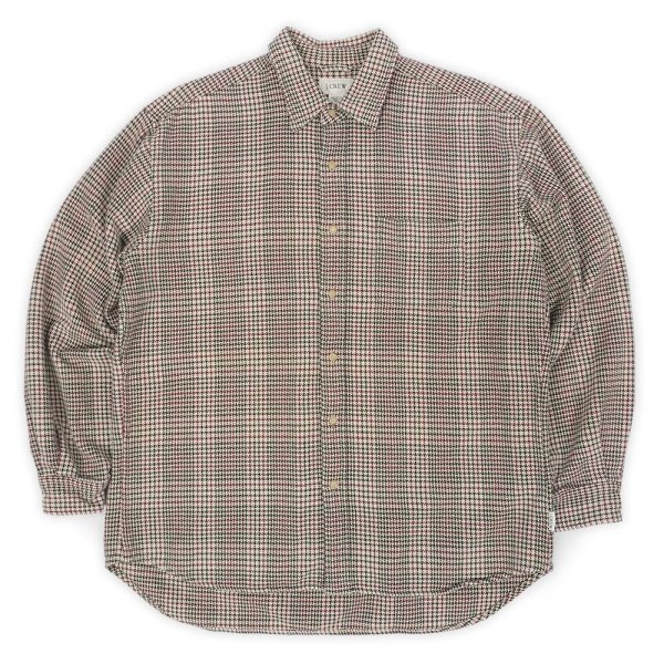 画像1: 00's J.CREW ハウンドトゥース柄 ヘビーネルシャツ (1)
