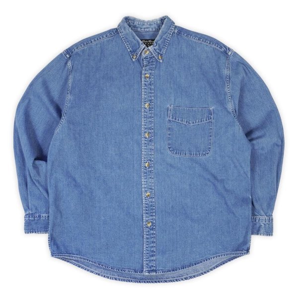 画像1: 00's Eddie Bauer デニムボタンダウンシャツ (1)