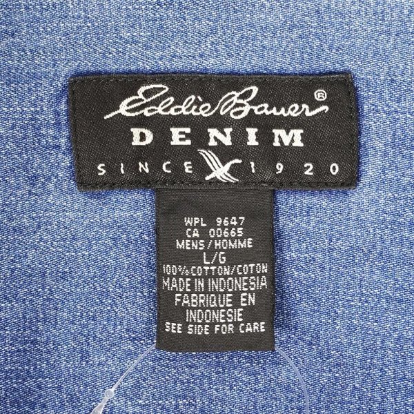 画像2: 00's Eddie Bauer デニムボタンダウンシャツ (2)
