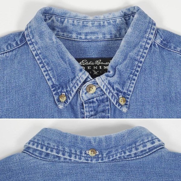 画像3: 00's Eddie Bauer デニムボタンダウンシャツ (3)