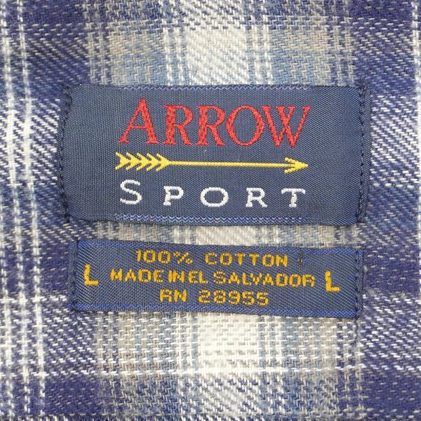 画像2: 90's ARROW SPORT オンブレチェック柄 フランネルシャツ "DEADSTOCK" (2)